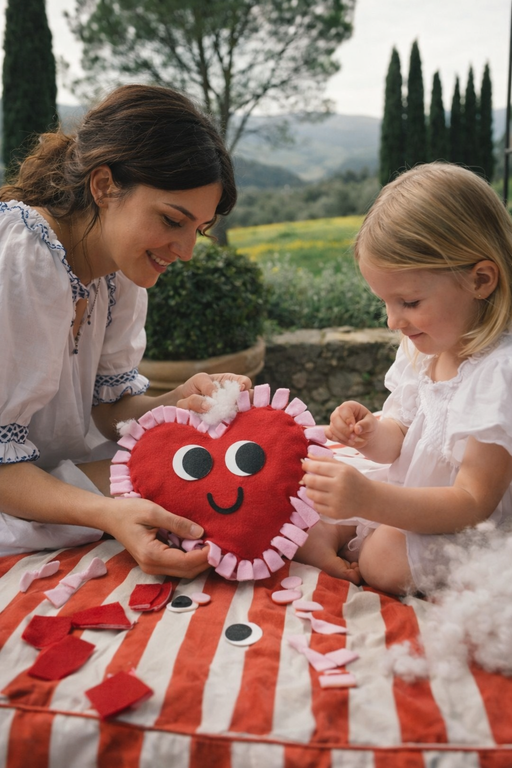 Heart Fleece Tied Pillow