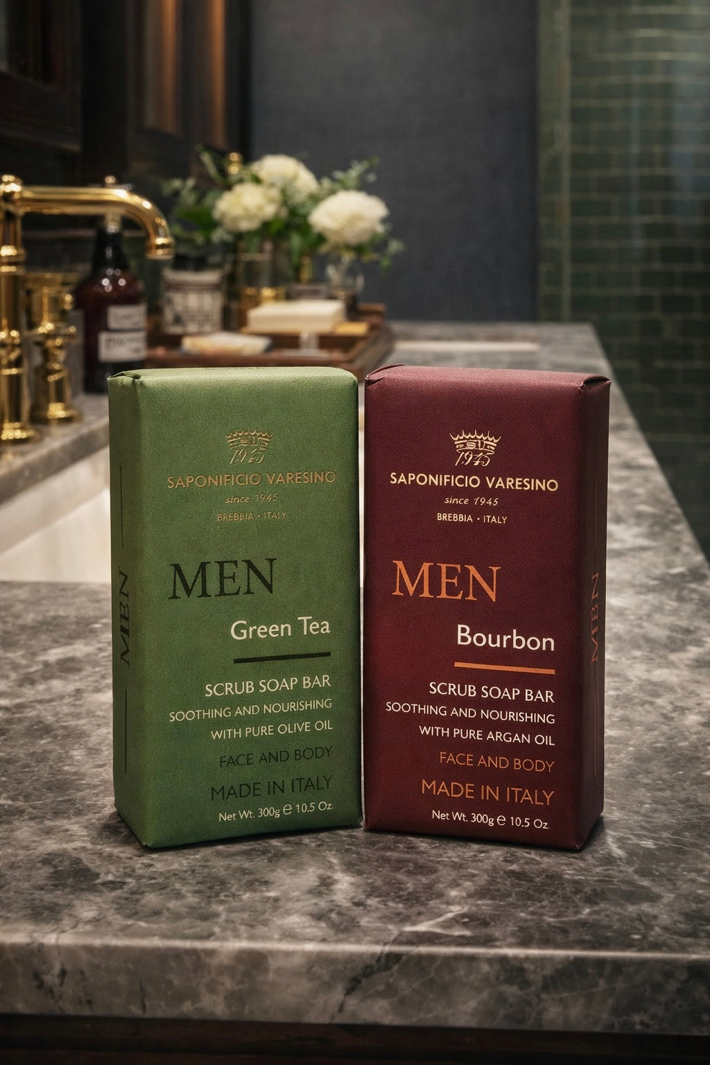 Green Tea And Bourbon Scrub Soap Bar