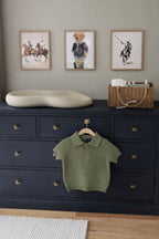 Olive Green Textured Polo Shirt