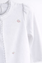 Girl's Embroidered Flowers Footie