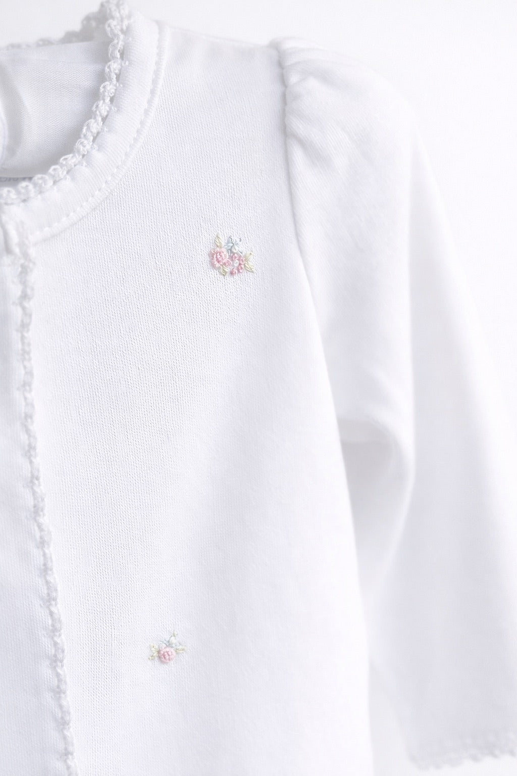 Girl's Embroidered Flowers Footie