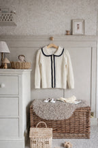 Pointelle Scalloped Trim Cardigan