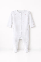Girl's Embroidered Flowers Footie