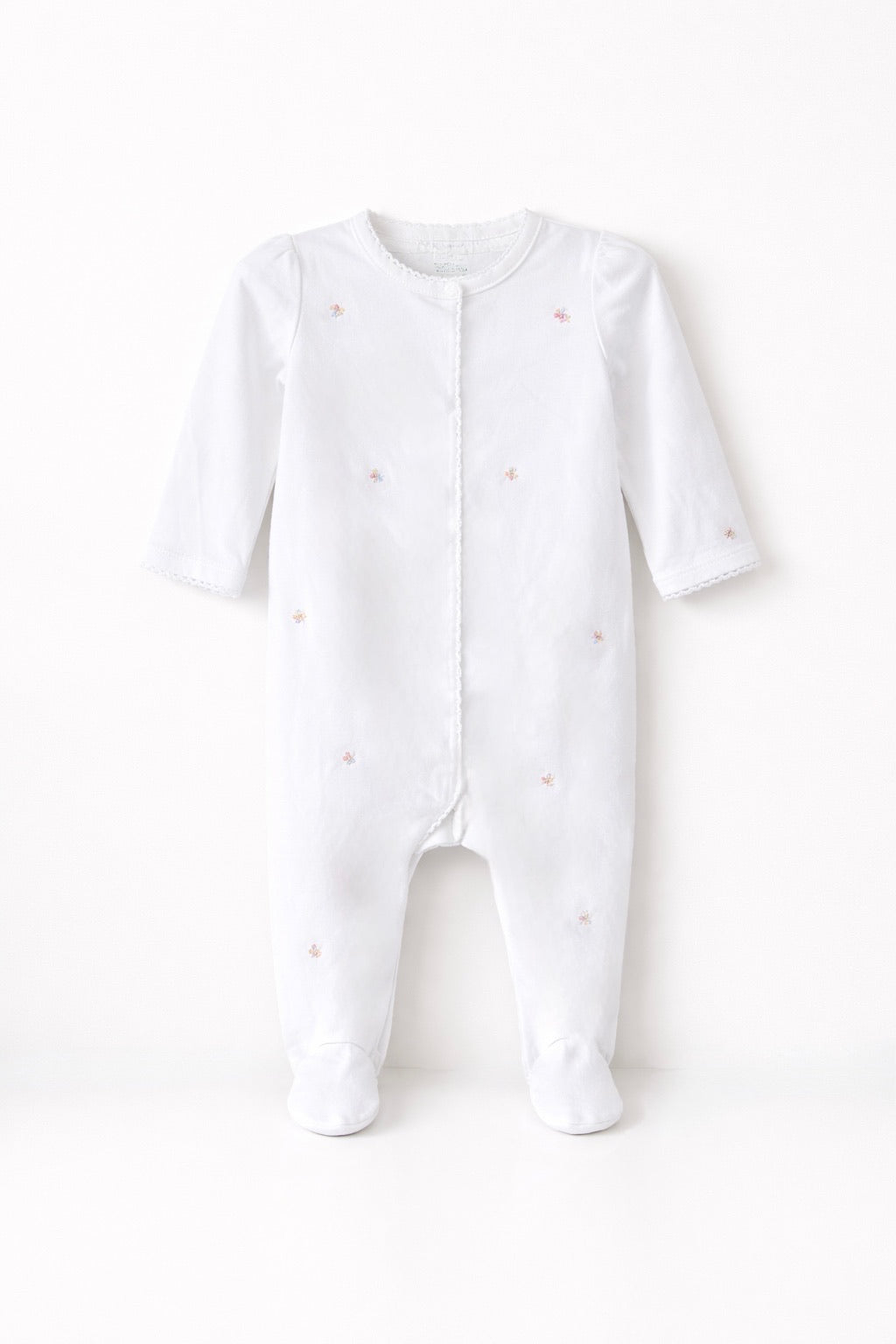 Girl's Embroidered Flowers Footie