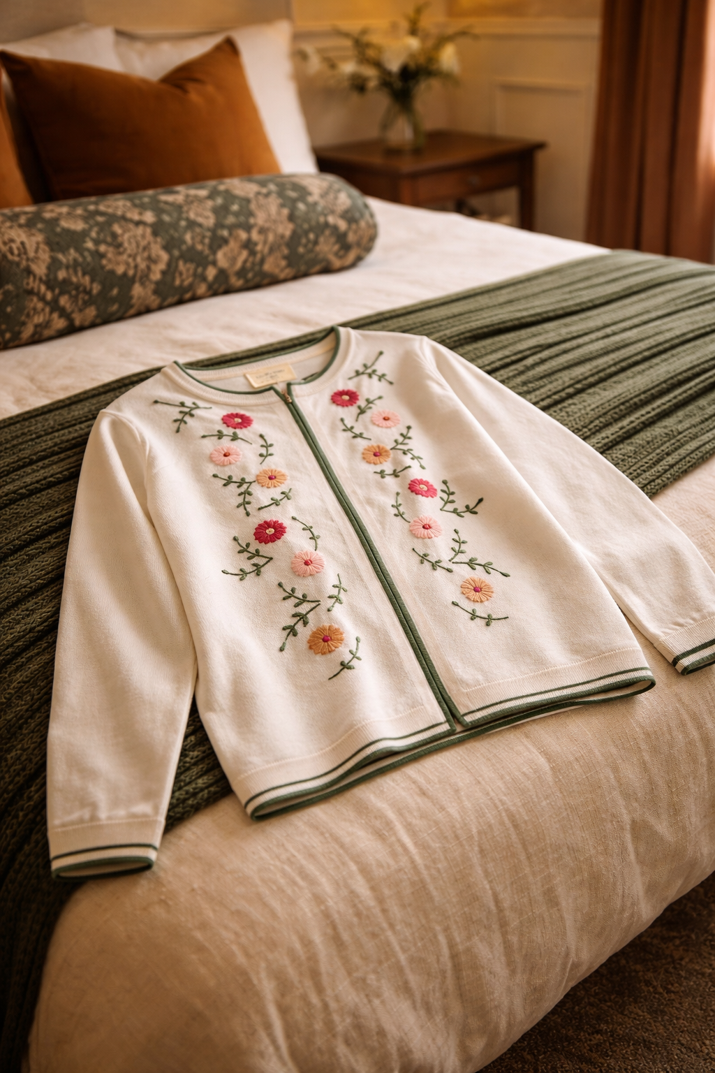 Flower Embroidered Cardigan