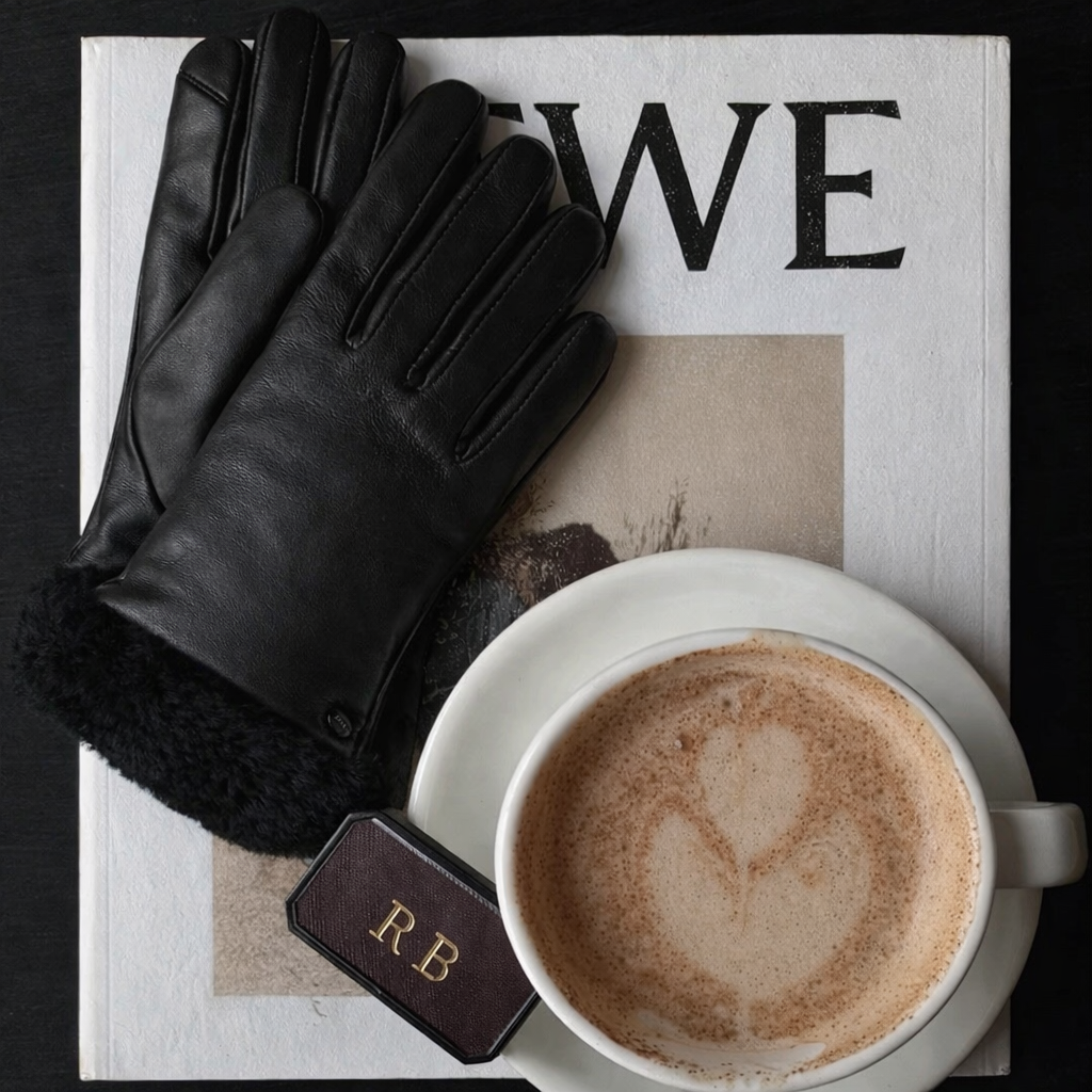 Black Leather Gloves