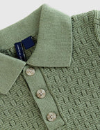 Olive Green Textured Polo Shirt