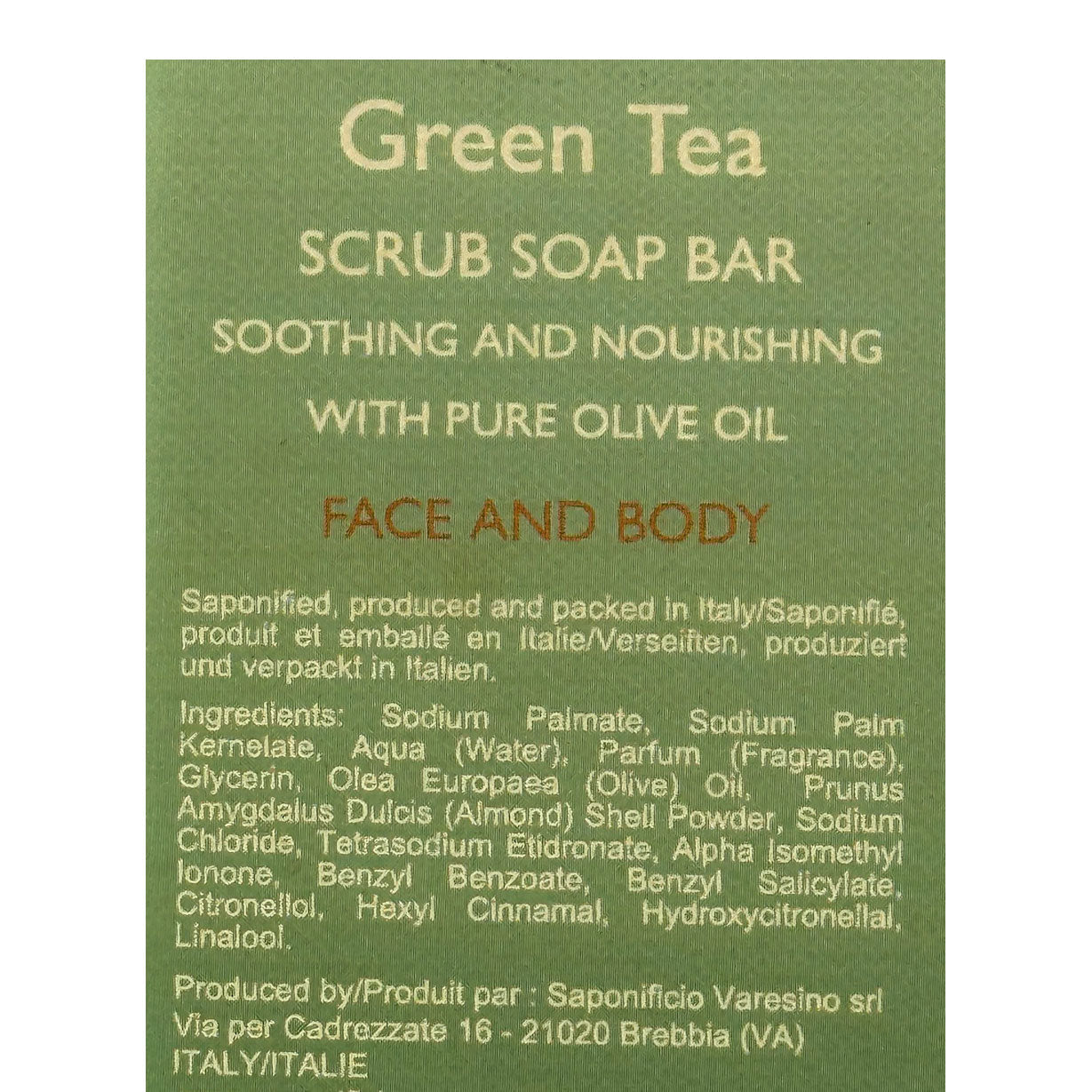 Green Tea And Bourbon Scrub Soap Bar