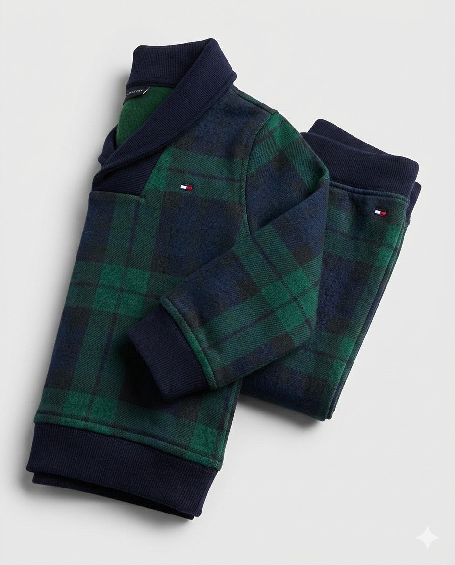 Babies’ Black Watch Top & Jogger Set