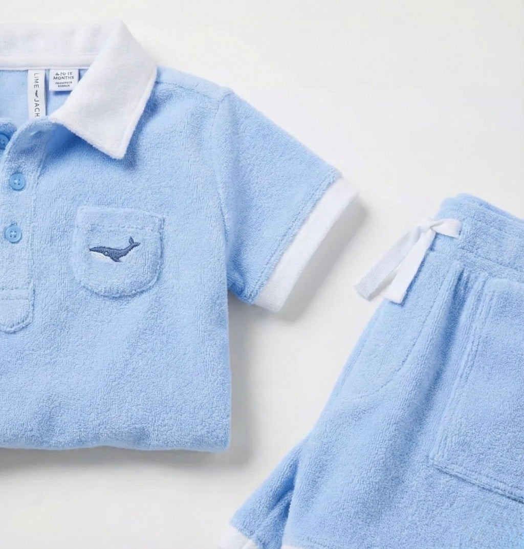 Baby Whale Terry Matching Set